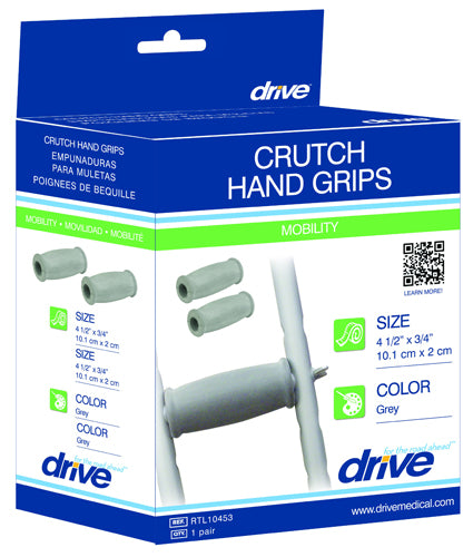 Crutch Grips (Closed Style) Pair   Grey  (pair) - Precision Lab Works