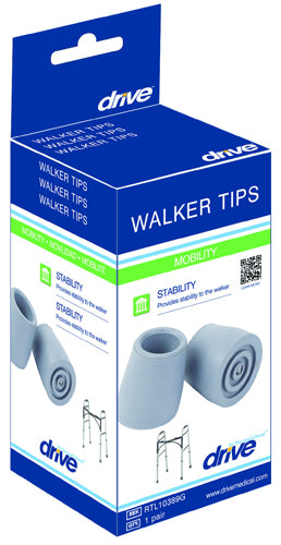 Univ Tips  Grey 1  Shaft - Pr. for Crutch  Walkers  Commodes - Precision Lab Works
