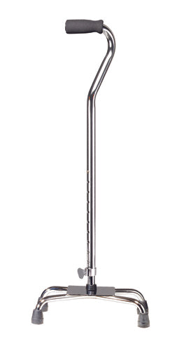 Quad Cane-Large Base Silver w/Vinyl Grip - Precision Lab Works