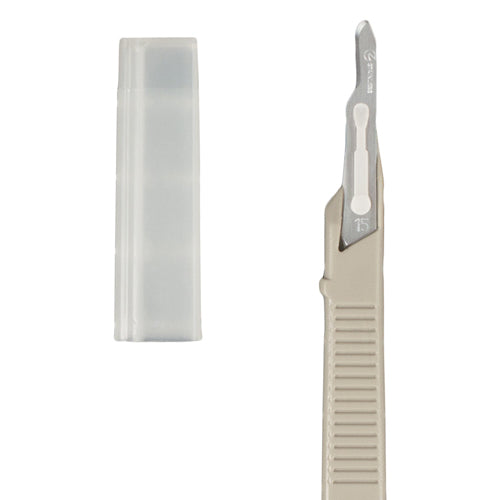 Scalpel #15 Disposable Generic Bx/10  w/Safety Guard - Precision Lab Works