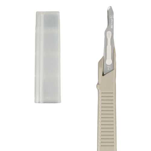 Scalpel #15 Disposable Generic Bx/10  w/Safety Guard