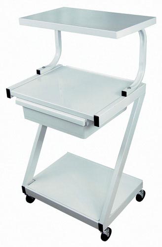 Z-Cart Steel 3-Shelf w/Drawer White - Precision Lab Works
