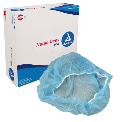 Surgical Caps Blue 21  Bx/100 - Precision Lab Works