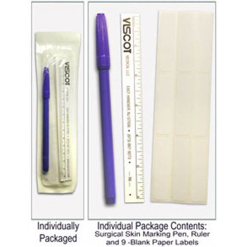 Skin Marking Pen w/ 9 Labels & 6  Flxble Ruler Sterile - Precision Lab Works
