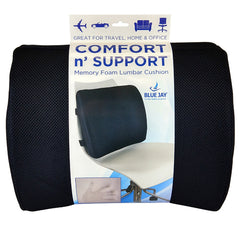 Lumbar Cushion w/Straps  Black Memory Foam - Blue Jay - Precision Lab Works