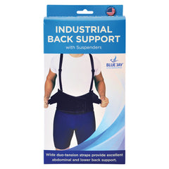 Blue Jay Industrial Back Suppt w/Suspenders  Black Med/Lg - Precision Lab Works