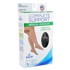 Firm Surg Wgt Stkngs Sm  Black 20-30mmHg  Below Knee Clsd Toe - Precision Lab Works