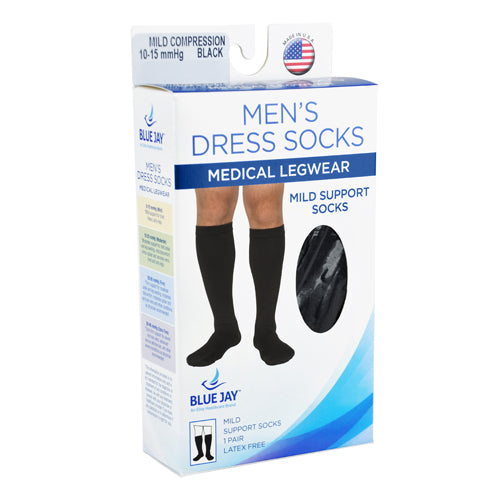 Men's Mild Support Socks 10-15mmHg  Black  MD/LG - Precision Lab Works