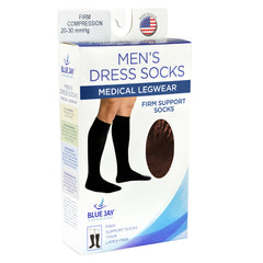 Men's Firm Support Socks 20-30mmHg  Brown  Extra Large - Precision Lab Works