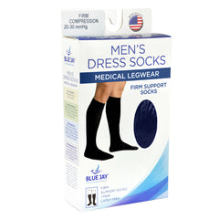 Men's Firm Support Socks 20-30mmHg  Navy  Small - Precision Lab Works