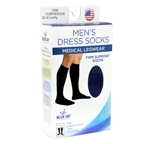 Men's Firm Support Socks 20-30mmHg  Navy  Extra Large - Precision Lab Works