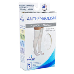 Anti-Embolism Stockings Sm/Lng 15-20mmHg Thigh Hi  Insp. Toe - Precision Lab Works