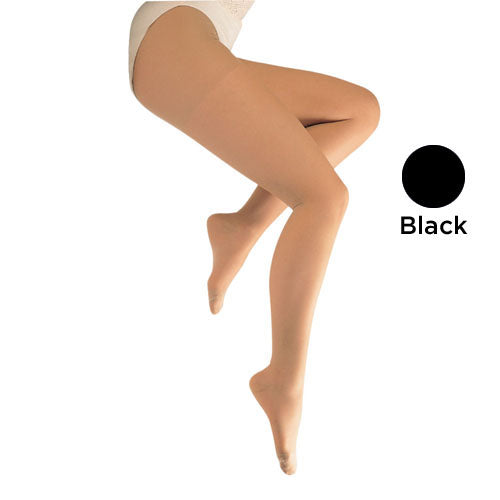 Ladies' Sheer Moderate  Petite 15-20mmHg  Panty Hose  Black - Precision Lab Works