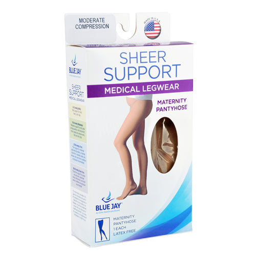 Ladies' Sheer Mod Maternity 15-20mmHg  Panty Hose  Petite - Precision Lab Works