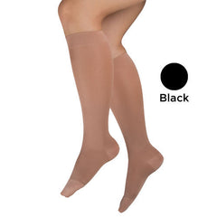 Ladies' Sheer Mild Support  Md 15-20mmHg  Knee Hi  CT  Black - Precision Lab Works