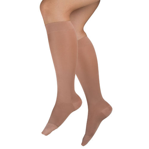 Ladies' Sheer Firm Support  Md 20-30mmHg  Knee Highs  Beige - Precision Lab Works