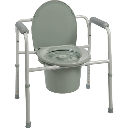 Commode  3-in-1  Non-Folding  Steel  Plastic Armrests  4/CS - Precision Lab Works
