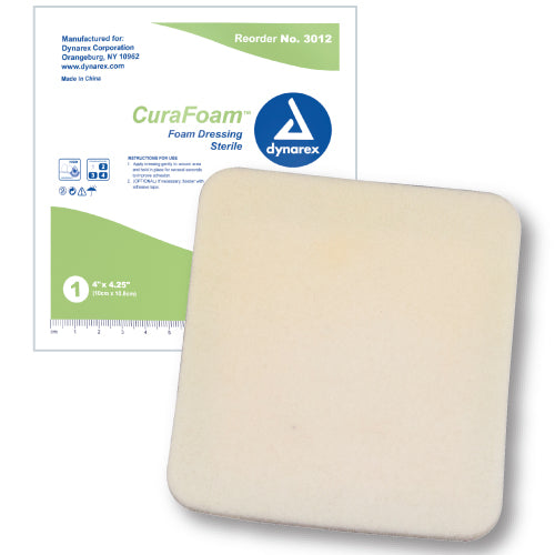 CuraFoam Foam Dressing 4  x 4.25   Box 10 - Precision Lab Works