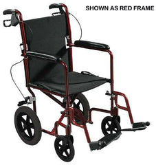 Expedition Aluminum Transport Chair w/Loop Locks  19  Red - Precision Lab Works
