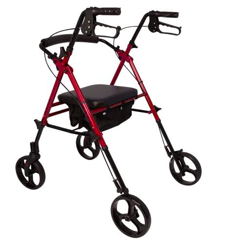 Rollator  Aluminum  Height Adjustable  Burgundy - Precision Lab Works