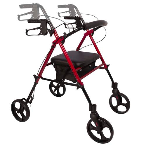 Rollator  Aluminum  Height Adjustable  Burgundy - Precision Lab Works