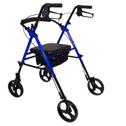Rollator  Aluminum  Height Adjustable  Blue - Precision Lab Works