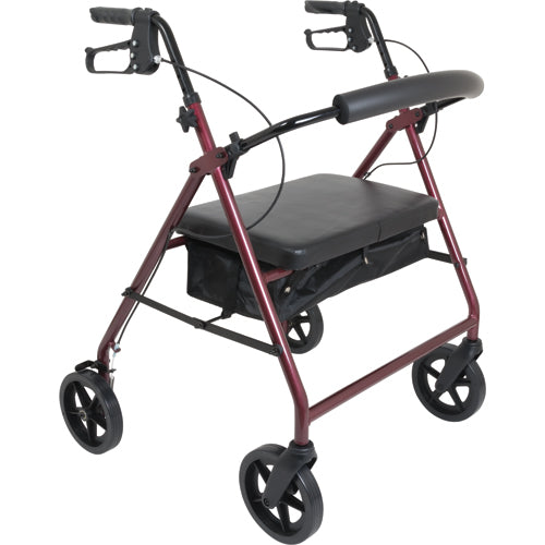 Bariatric Rollator w/ 8 wheels Burgundy - Precision Lab Works