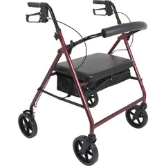 Bariatric Rollator w/ 8 wheels Burgundy - Precision Lab Works