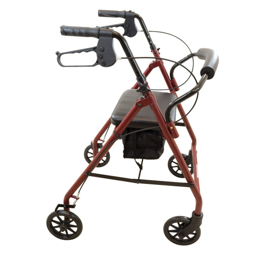 Rollator  Steel  6  Wheels Burgundy  300 lb. Weight Cap - Precision Lab Works