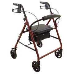 Rollator  Steel  6  Wheels Burgundy  300 lb. Weight Cap - Precision Lab Works
