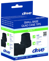 Cane Tips 1/2  for Quad Canes (Small Base) 4/Box Black Drive - Precision Lab Works