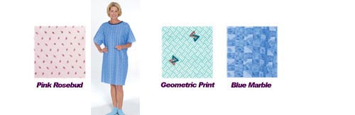 Tie-Back Adult Gown Geometric Print - Precision Lab Works