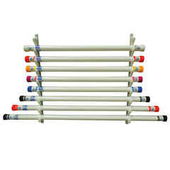 Wall Mount Therapy Bar Rack Holds 9 Bars - Precision Lab Works