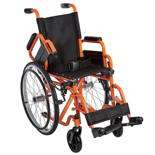 Ziggo Wheelchair Lightweight Folding  12   Orange - Precision Lab Works