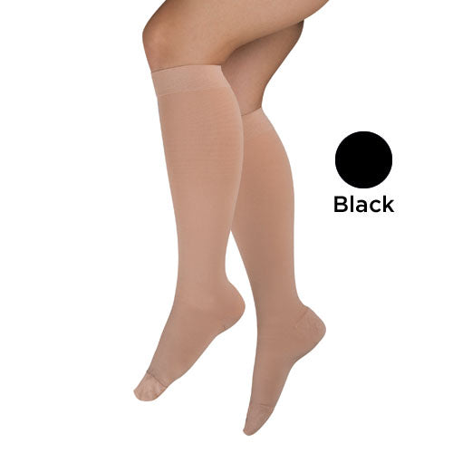 Firm Surg Wgt Stkngs Md  Black 20-30mmHg  Below Knee Clsd Toe - Precision Lab Works