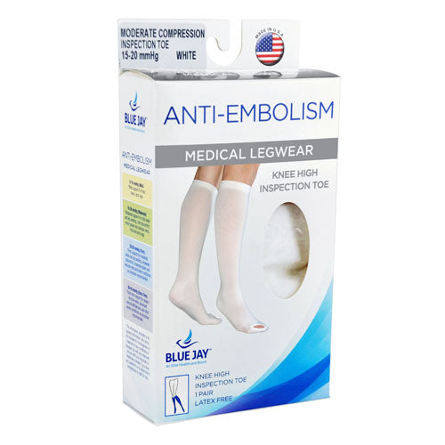 Anti-Embolism Stockings Md/Reg 15-20mmHg Below Knee  Insp Toe - Precision Lab Works