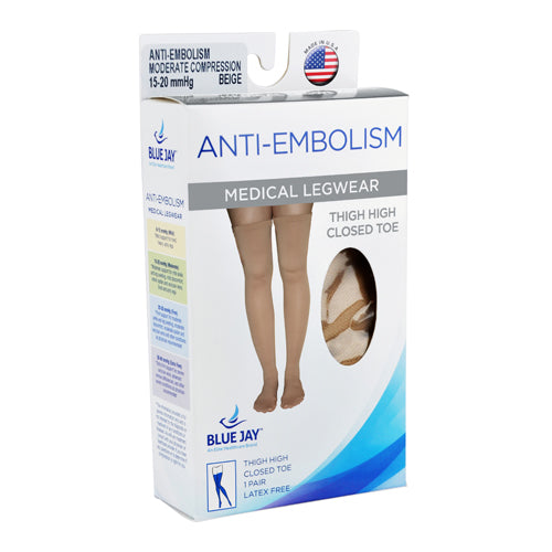 Anti-Embolism Stockings Medium 15-20mmHg Thigh Hi  Closed Toe - Precision Lab Works