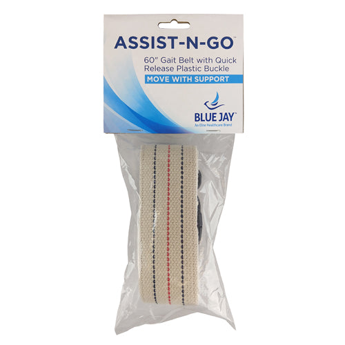 Gait Belt w/ Safety Release 2 x60  Striped Blue Jay Brand - Precision Lab Works