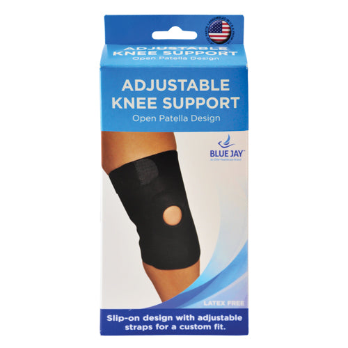 Blue Jay Adj Knee Support Open Patella Design  Black  Lg/Xlg - Precision Lab Works