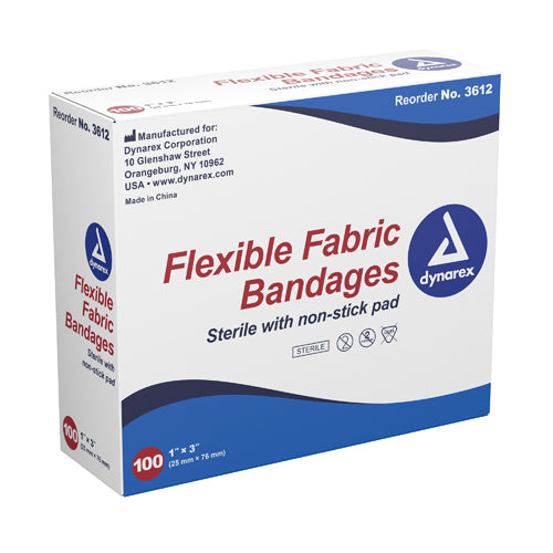 Flexible Fabric Bandages 1 x3  Sterile  Box/100 - Precision Lab Works