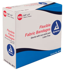 Flexible Fabric Bandages 3/4 x3  Sterile Bx/100 - Precision Lab Works