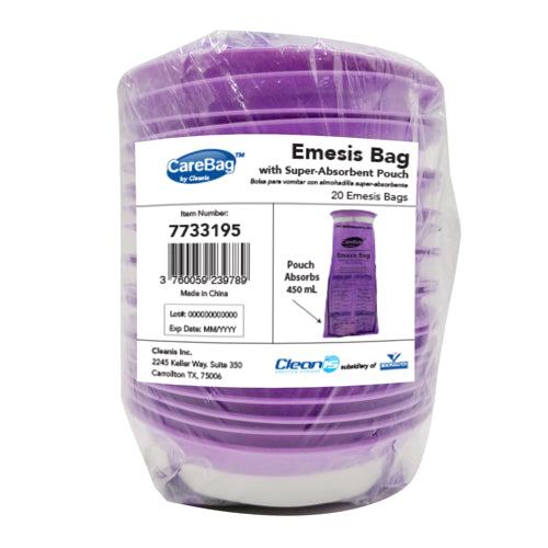 CareBag Emesis Bag w/Super Absorbent Pad  Bx/20 - Precision Lab Works