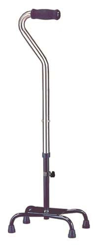 Quad Cane Heavy Duty Chrome Large Base 500# Capacity - Precision Lab Works