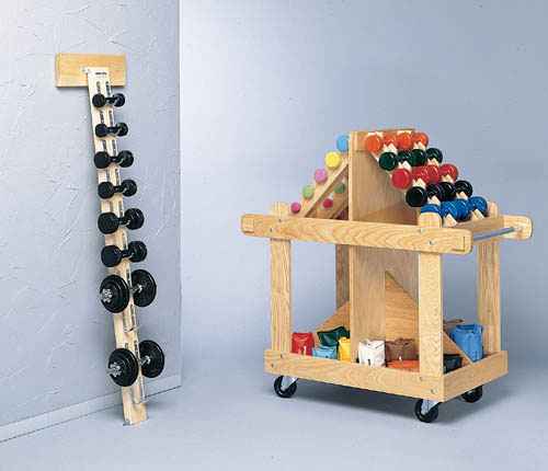 Wall Mounted Wood  Dumbbell Rack