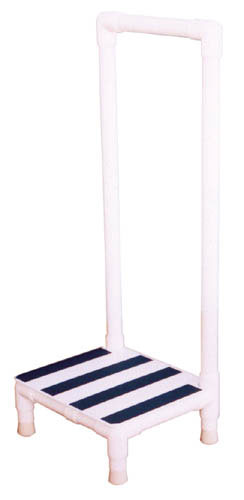 Step Stool  MRI  Single Step PVC  w/Handrail - Precision Lab Works