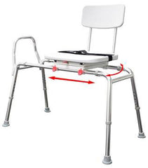 Snap-N-Save Sliding Transfer Bench Swivel Seat/Back - Precision Lab Works