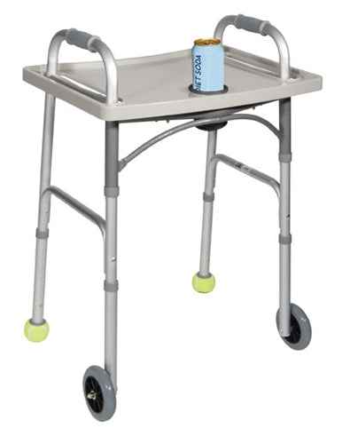Universal Walker Tray with Cup Holder – Easy-Clean Durable Plastic, Fits Most Walkers