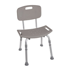 Shower Safety Bench W/Back - KD  Tool-Free Assembly Grey - Precision Lab Works