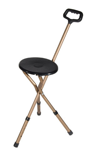 Cane Seat Adjustable w/Nylon Handle  Bronze Folding - Precision Lab Works