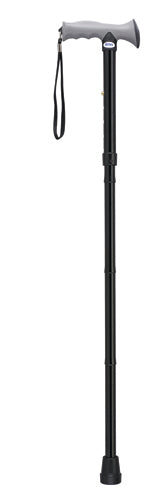 Folding Cane Alum w/Gel Grip Black - Precision Lab Works